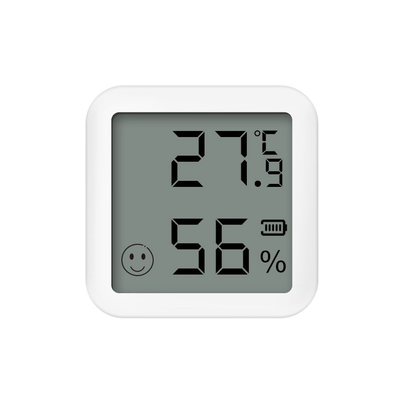 Digital thermometer with humidity display on a white background